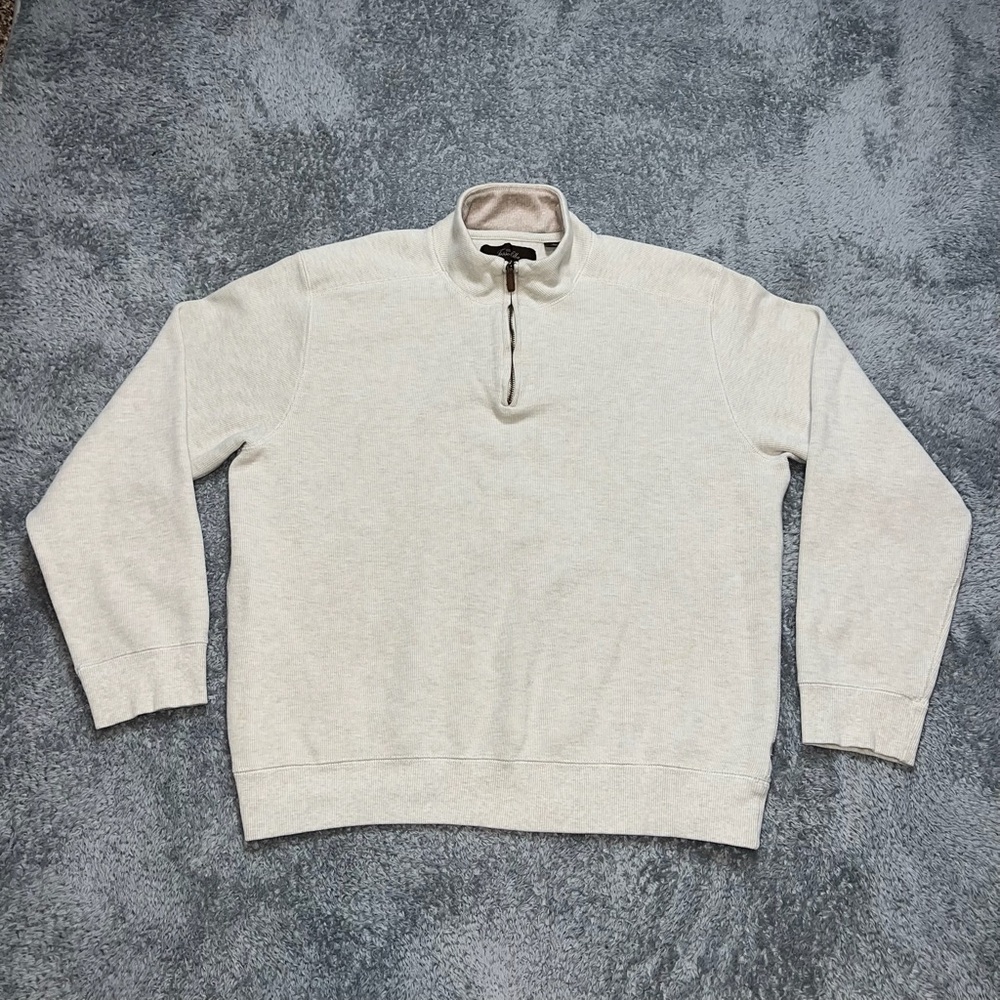 Tasso Elba Cream Quarter-Zip Sweatshirt